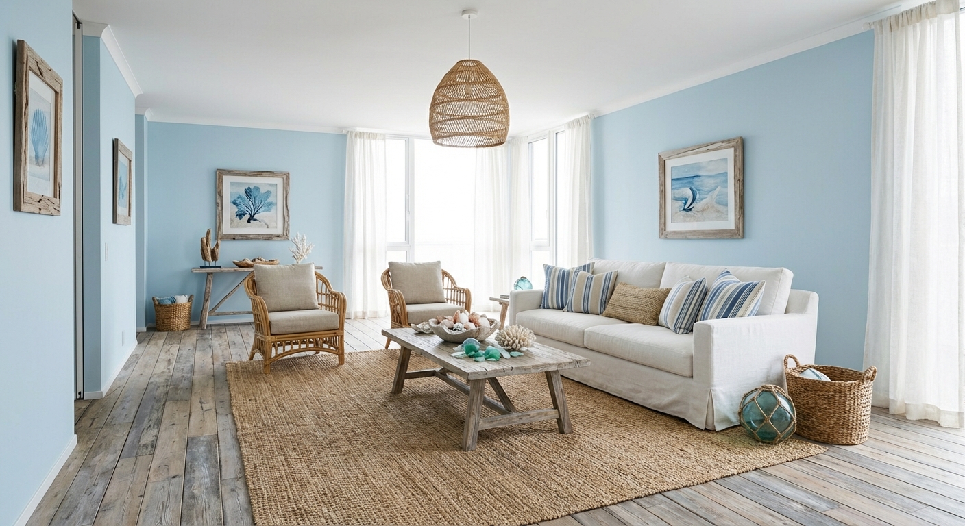 ห้องนั่งเล่นสไตล์โคสทัล