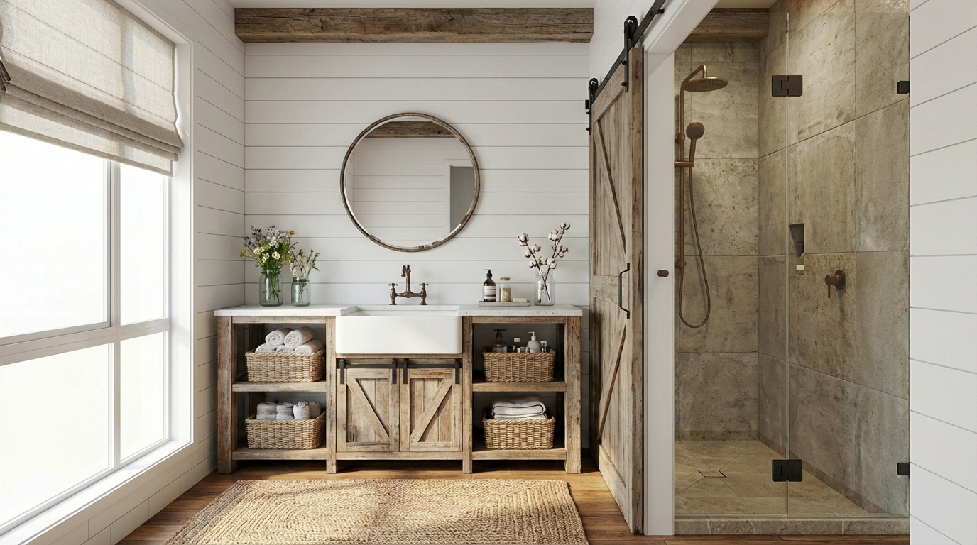 ห้องน้ำสไตล์ฟาร์มเฮาส์