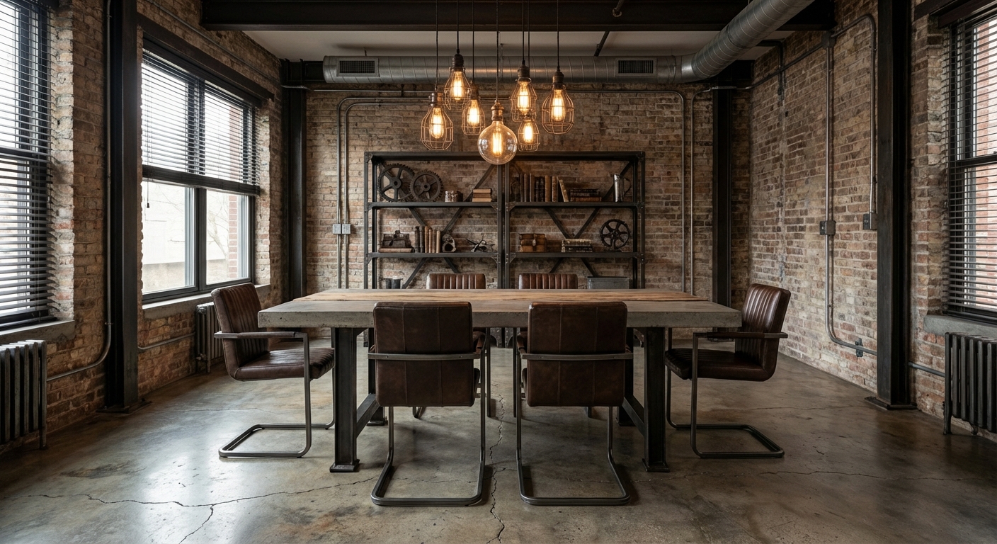 ห้องทานอาหารสไตล์อินดัสเทรียล
