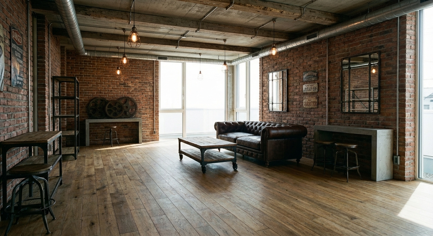 ห้องนั่งเล่นสไตล์อินดัสเทรียล