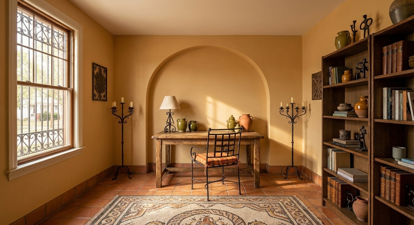 ห้องทำงานสไตล์เมดิเตอร์เรเนียน