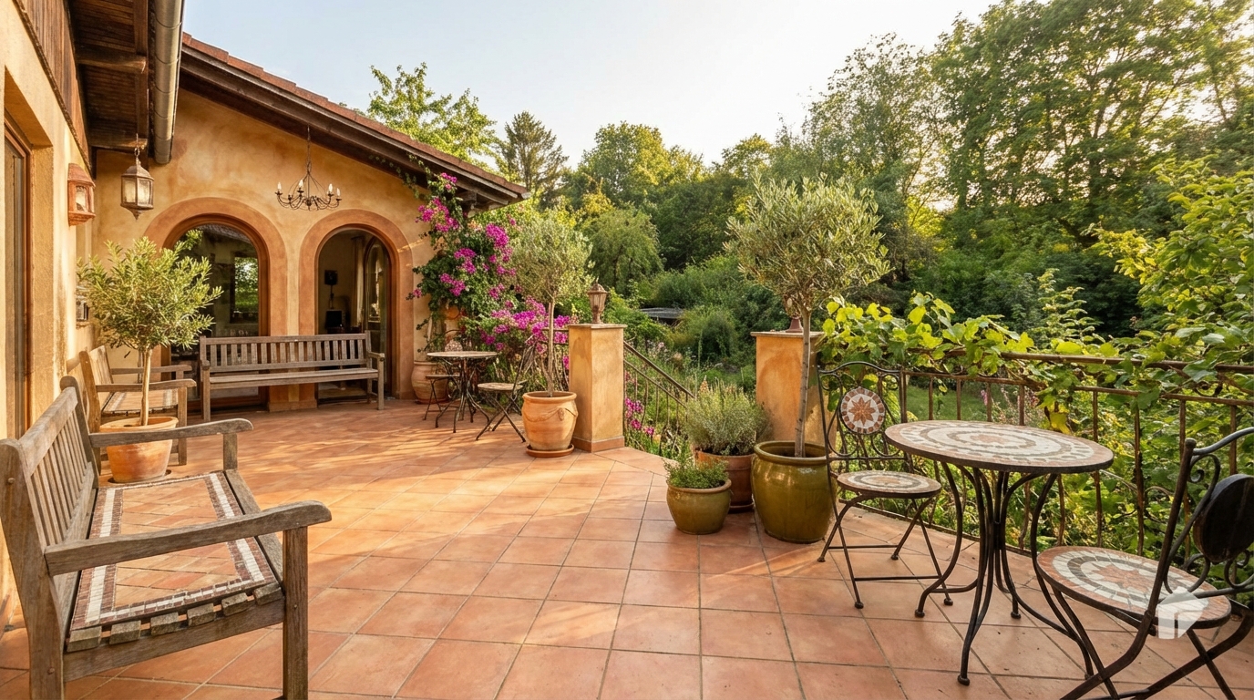 ลานบ้านสไตล์เมดิเตอร์เรเนียน