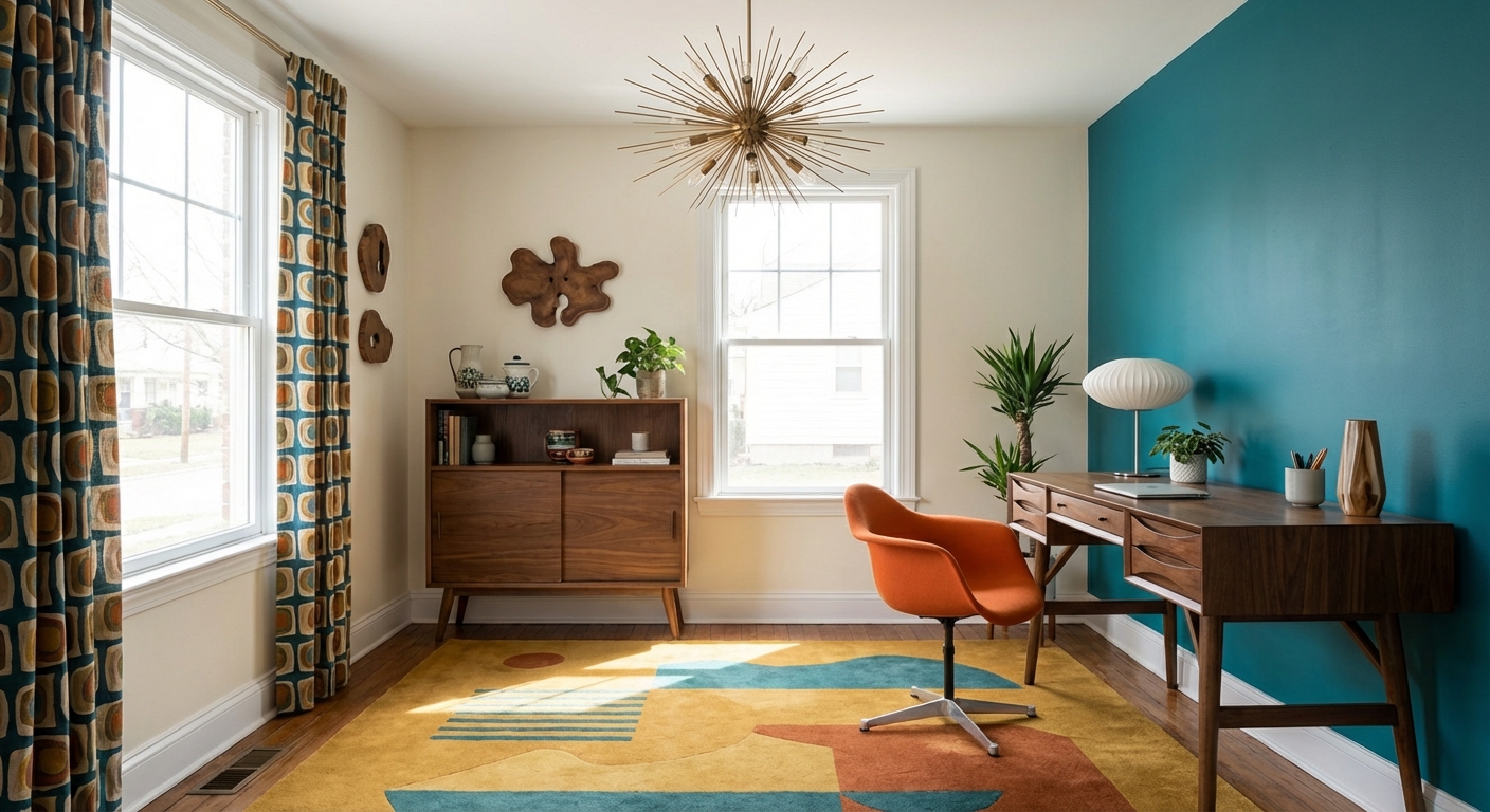 ห้องทำงานสไตล์mid century