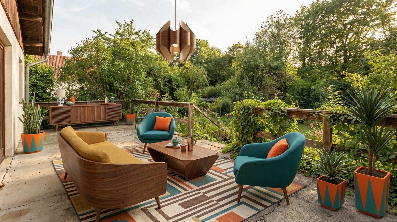 ลานบ้านสไตล์mid century